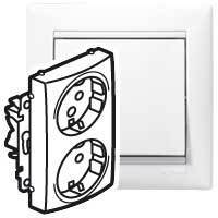Legrand 774202 Розетка 2X2К+З б/рамки шт безвинт БЕЛ VLN