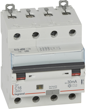 Legrand 411186 АВДТ DX3 4П C16А 30MA-AC