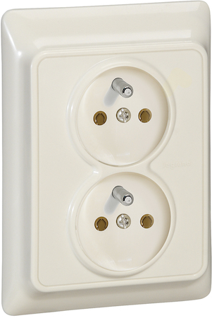 Legrand 782143 Розетка 2х2К+З 16AX Слоновая кость