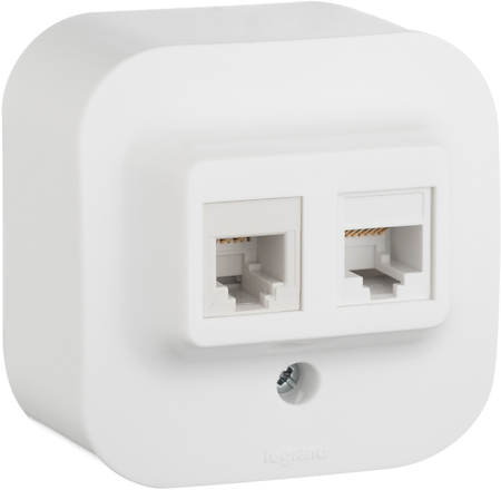 Legrand 782221 Роз RJ11+RJ45 кат5UTP БЕЛ