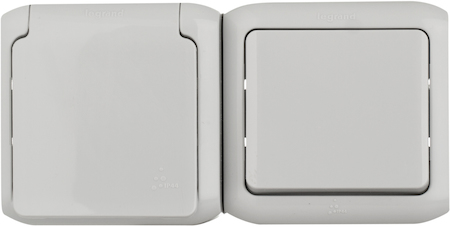 Legrand 782348 Выкл+роз 2К+З шт IP44 СЕР