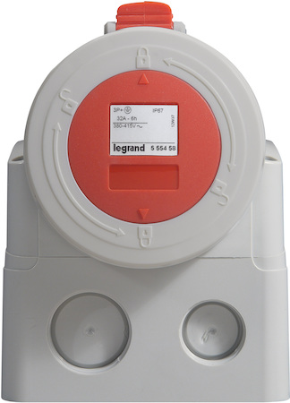 Legrand 555458 Розетка наклад. 32А 3К+З 380В IP67