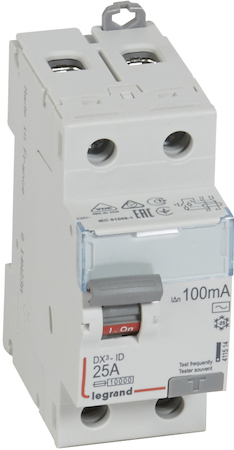 Legrand 411514 ВДТ DX3 2П 25А 100мА-AC