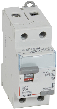Legrand 411592 ВДТ DX3 2П 63А F30мА