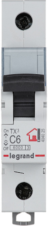Legrand 404025 Авт.выкл.TX3 C6A 1П 6000
