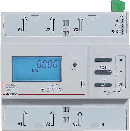 Legrand 412074 Счетчик ЭЭ 3ф 125А 6м RS485