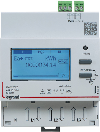 Legrand 412091 Счетчик ЭЭ 3ф 63А 4мод RS485