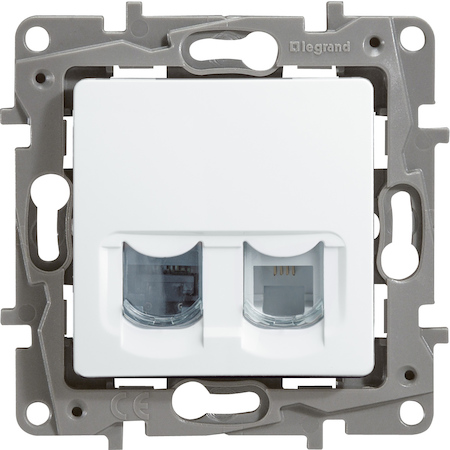 Legrand 672252 РозRJ11+RJ45 5е UTP БЕЛ ETIKA