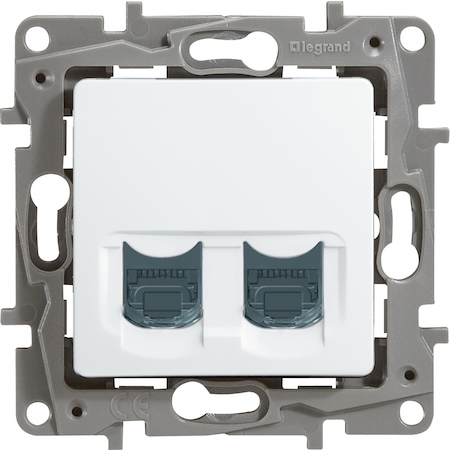 Legrand 672254 Роз 2ХRJ45 6 UTP БЕЛ ETIKA