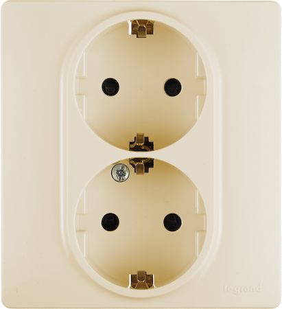 Legrand 672333 Розетка 2X2К+З шт СЛНК ETIKA