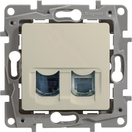 Legrand 672352 РозRJ11+RJ45 5е UTP СЛНК ETIKA
