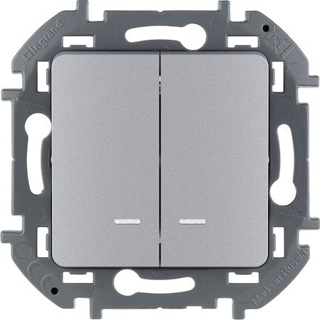 Legrand 673632 Выкл 2кл c подсв АЛЮ INSPIRIA