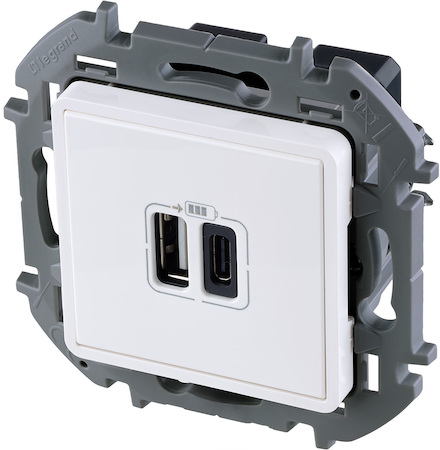 Legrand 673760 Роз 2хUSB A-C БЕЛ INSPIRIA