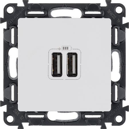 Legrand 753412 VLN-l БЕЛ Роз 2хUSB зарядка
