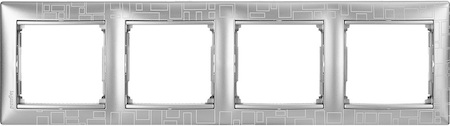 Legrand 770344 Рамка 4п гориз АЛМ модерн VLN
