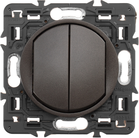 Legrand SET-2-067001-15 Celiane Переключатель 2 клавишный на 2 направления Графит