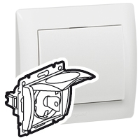 Legrand 771028 Розетка IP44 ЗащШтор Крышк Бел