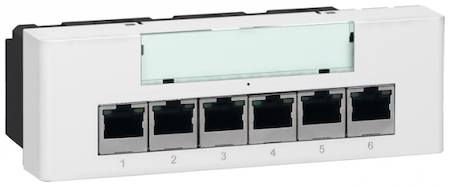 Legrand 077900 Msc Комм. 6+1RJ45, бл.пит.230В