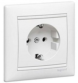 Legrand 694281 Розетка Valena 2К+З, немецкий стандарт, в сборе, белая