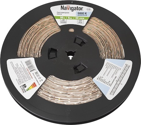 71245 СД Лента Navigator 71 245 NLS-3528W60-4.8-IP20-12V-R50