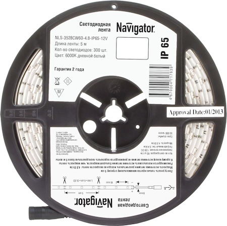 71763 СД Лента Navigator 71 763 NLS-3528СW60-4.8-IP65-12V R5