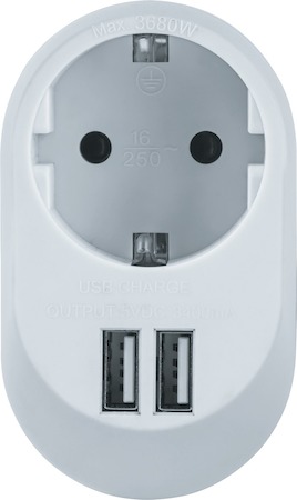 61454 Адаптер Navigator 61 454 NAD-USB01-1E-C-WH с/з 1 гн. USB3.4A