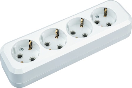 61586 Колодка Navigator 61 586 NCA-BL01-04-E-WH 4гн с/з АБС пластик