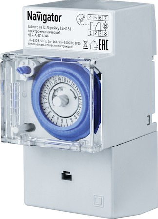 61560 Таймер Navigator 61 560 NTR-A-D01-GR на DIN-рейку электромех.