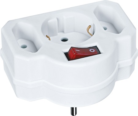 94698 Разветвитель Navigator 94 698 NAD-3-R2F-WH 3 гн. (в ряд) 1гн с/з 2гн б/з