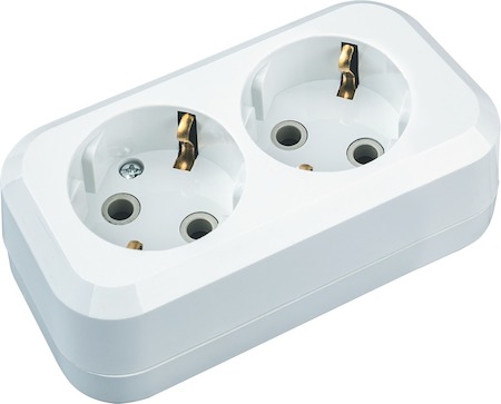 61582 Колодка Navigator 61 582 NCA-BL01-02-E-WH 2гн с/з АБС пластик