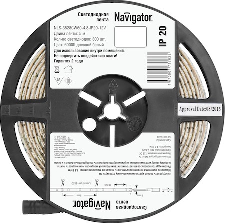 71762 СД Лента Navigator 71 762 NLS-3528СW60-4.8-IP20-12V R5