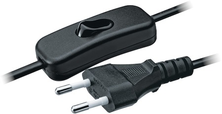 61720 Шнур Navigator 61 720 NPS-FS-170-2x0.5-BL 1.7м с выкл. черный