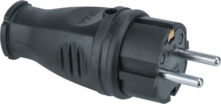 61368 Вилка Navigator 61 368 NCA-PLR02-16A-E-IP44-BL прямая с/з каучук черная