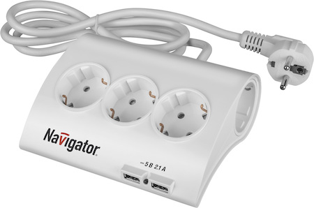 71544 Удлинитель Navigator 71 544 NPE-USB-05-180-ESC-3X1.0