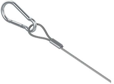 Ostec ТРК-3 Трос оцинкованный с карабином и замком 3 м (2 мм)