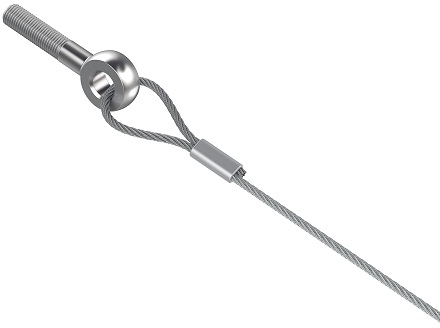 Ostec ТБМ6-8 Трос оцинкованный с болтом М6 и замком 8 м (2 мм)