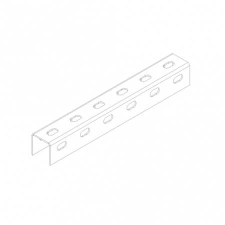 Ostec СПч505025U3-3 Профиль монтажный U-образный перфорированный 50х50х3000 (2,5 мм) (неоцинк.)