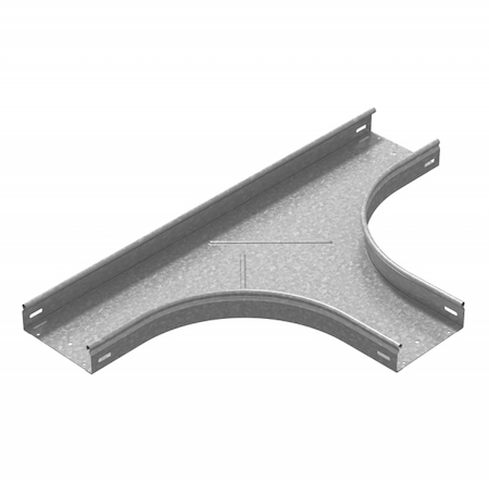 Ostec ТТРпгц-100х65-200 (1 мм) Т-отвод плавный универсальный к лотку 100х65 (радиус поворота 200 мм) (1 мм) (горячий цинк)