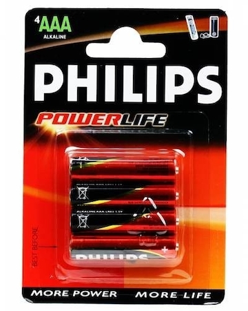 C00425311BSPC Элемент питания Philips LR03-4BL POWER LIFE (48/864/25920)