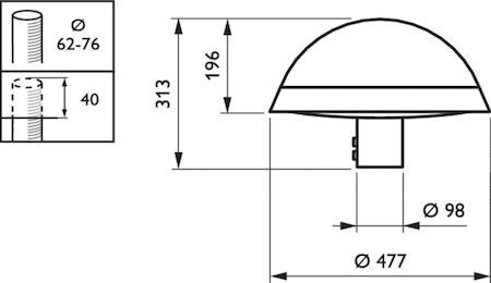 Philips 49030000 TOWNTUNE CENTRAL POST-TOP DTC - LED Module 2400 lm - LED - Нейтральный белый 740 - 220 to 240 V - 50–60 Hz - Класс безопасности II - Среднее