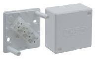 Plast Electro PE 410 142/04 С PE Коробка клеммная, наруж.монтаж, 55х55х30мм, клеммная колодка 4мм2, IP42, сер