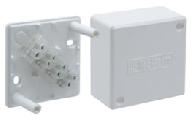 Plast Electro PE 410 142/04 Б PE Коробка клеммная, наруж.монтаж, 55х55х30мм, клеммная колодка 4мм2, IP42, бел
