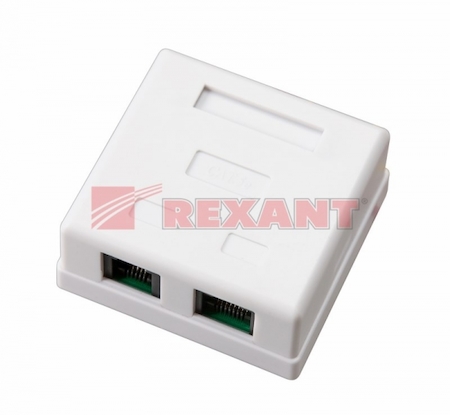03-0120 Комбинированная розетка RJ-45(8P-8C) + RJ-11(6P-4C), внешняя  REXANT 
