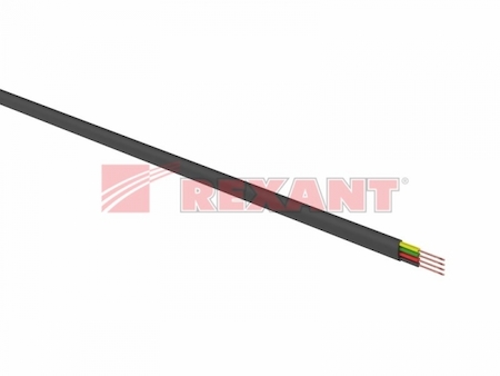 01-5109-3 Телефонный кабель ШТЛП 4 жилы CCA, черный, (бухта 100м)  REXANT   - ВЫВОДИМ -
