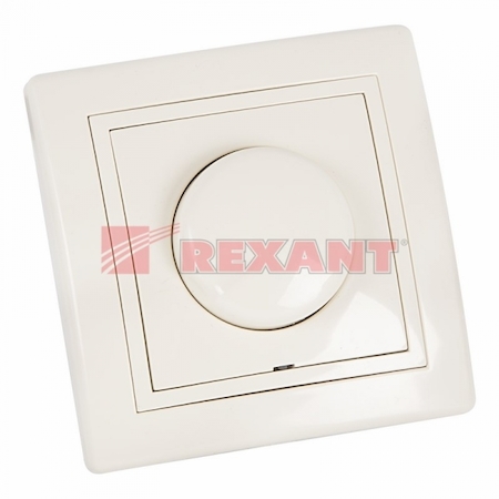 REXANT 78-0170 Диммер с поворотным  выключателем.Рамка,накладка,без вставки кремовая,40-400W,230V