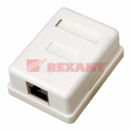 03-0122-01-4 Розетка комп.1хRJ-45 8р-8с 5 кат. экран REXANT  1шт. (zip lock + хэддер)