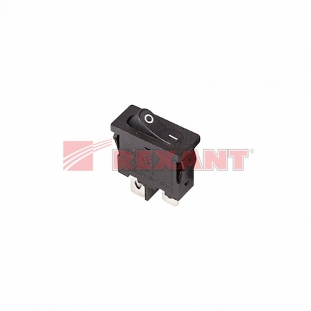 36-2050 Выключатель клавишный 250V 6А (2с) ON-OFF черный  Mini  (RWB-103, SC-766, MRS-101-5)  REXANT