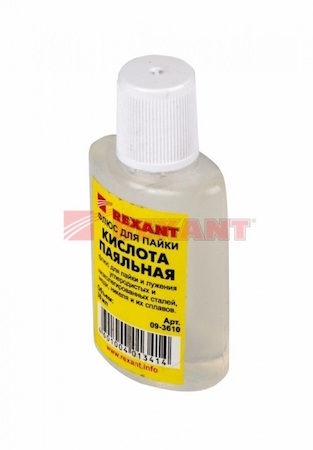 Фото Rexant 09-3610 Флюс для пайки "Паяльная кислота" 30мл (уп.10шт)