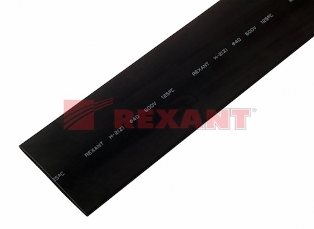 24-0007 Термоусадка  40,0 / 20,0 мм, черный (упак. 10 шт. по 1 м)  REXANT