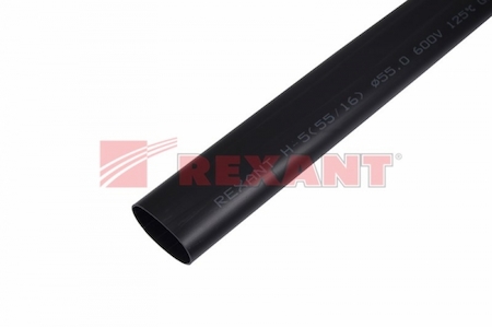 26-0055 Термоусадка клеевая  55,0 / 16,0 мм, (3-4:1), черная (упак. 2 шт. по 1 м)  REXANT